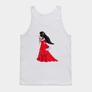 Anime Girl Flower Retro Tank Top